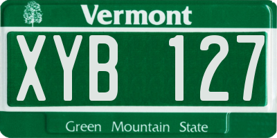 VT license plate XYB127