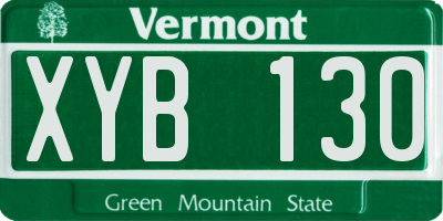VT license plate XYB130