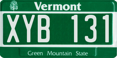 VT license plate XYB131