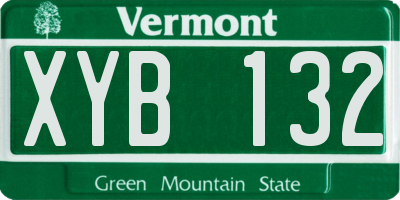 VT license plate XYB132