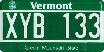 VT license plate XYB133