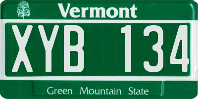 VT license plate XYB134