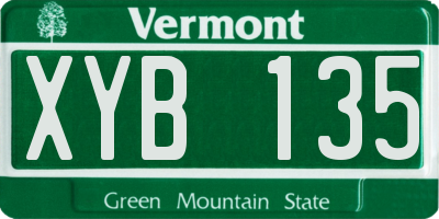 VT license plate XYB135