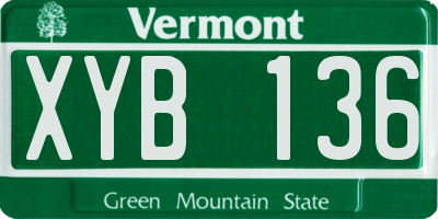 VT license plate XYB136