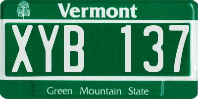 VT license plate XYB137