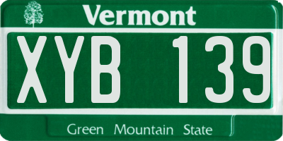 VT license plate XYB139