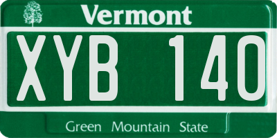 VT license plate XYB140