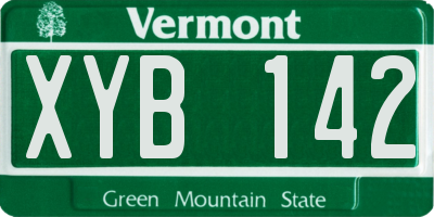 VT license plate XYB142