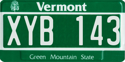 VT license plate XYB143