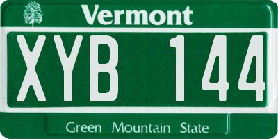 VT license plate XYB144