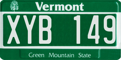 VT license plate XYB149