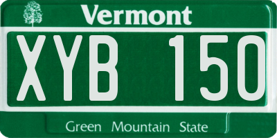 VT license plate XYB150