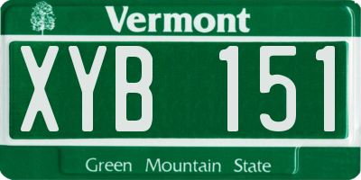 VT license plate XYB151