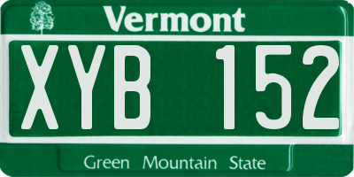 VT license plate XYB152