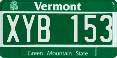 VT license plate XYB153