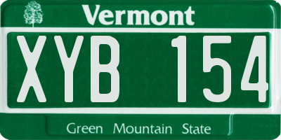 VT license plate XYB154