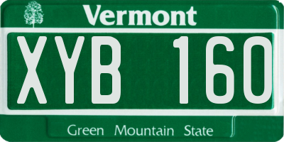 VT license plate XYB160