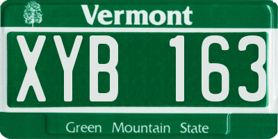VT license plate XYB163