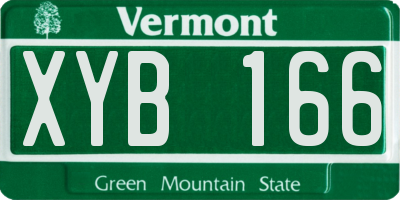 VT license plate XYB166