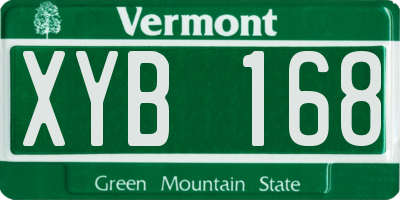 VT license plate XYB168