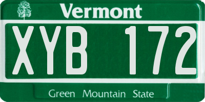 VT license plate XYB172