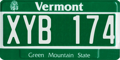 VT license plate XYB174