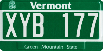 VT license plate XYB177