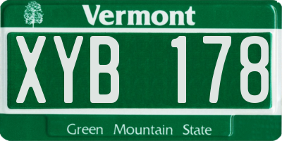 VT license plate XYB178