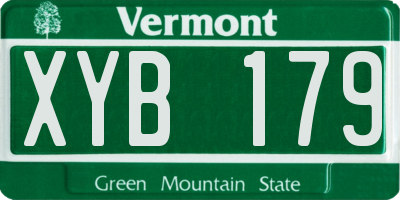 VT license plate XYB179