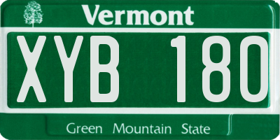 VT license plate XYB180