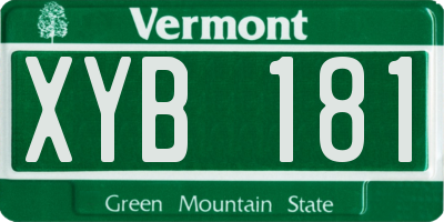 VT license plate XYB181