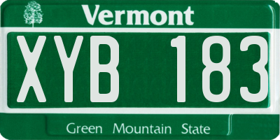 VT license plate XYB183