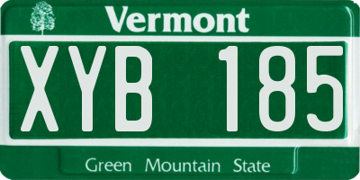 VT license plate XYB185