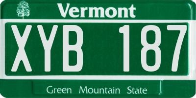 VT license plate XYB187