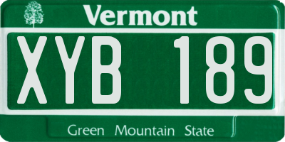 VT license plate XYB189