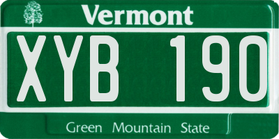 VT license plate XYB190