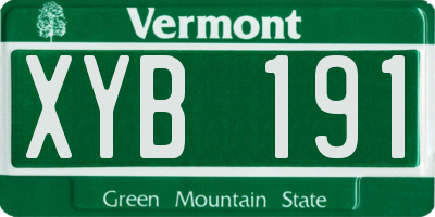 VT license plate XYB191