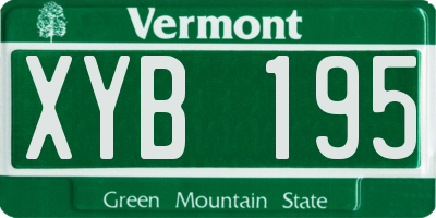 VT license plate XYB195