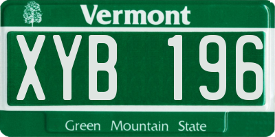 VT license plate XYB196