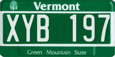 VT license plate XYB197