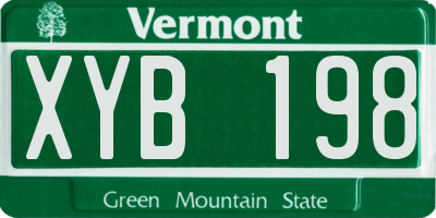 VT license plate XYB198