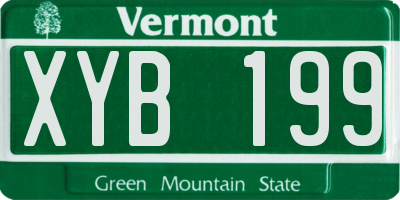 VT license plate XYB199