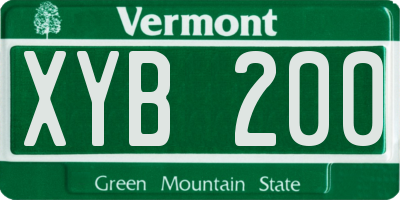 VT license plate XYB200