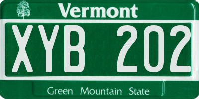 VT license plate XYB202