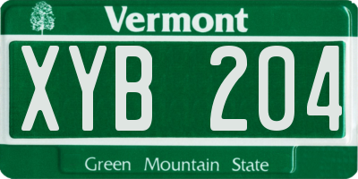 VT license plate XYB204