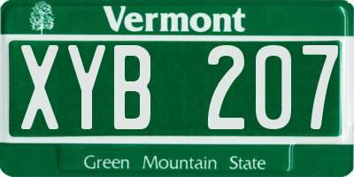 VT license plate XYB207