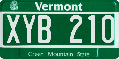 VT license plate XYB210