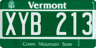 VT license plate XYB213