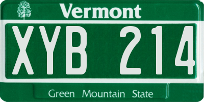 VT license plate XYB214