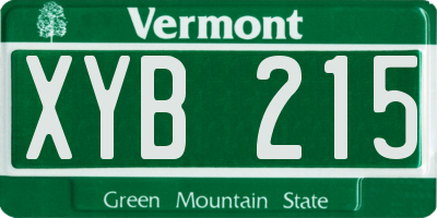 VT license plate XYB215